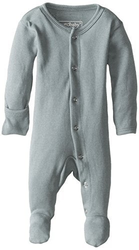 L'ovedbaby Baby Girls Organic Snap One Piece Footies, Seafoam, 0-3 Months US - Image 5
