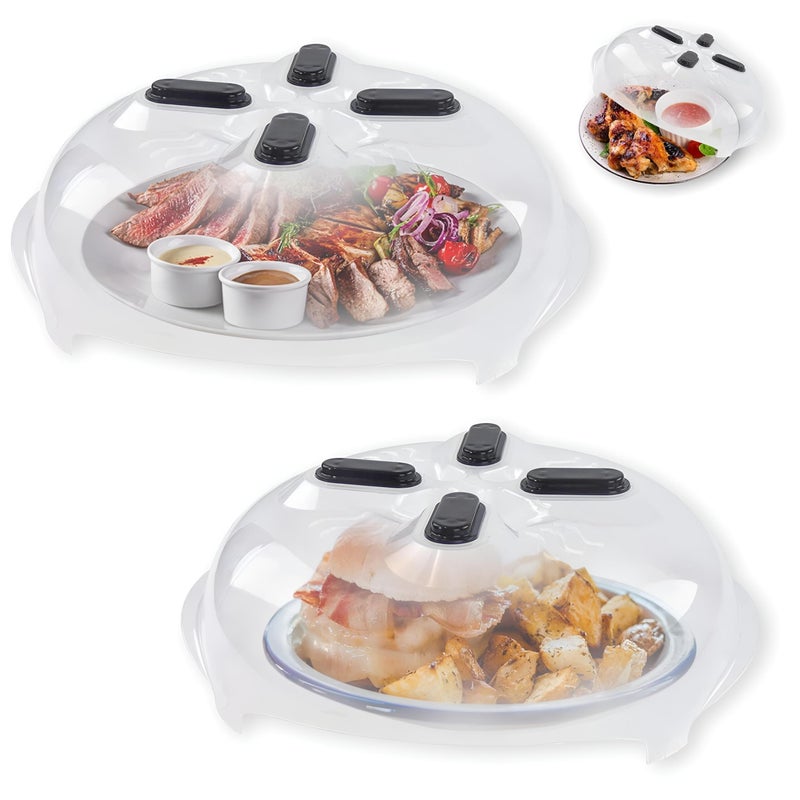 Magnetic Cover - Microwave splatter guard with steam vents, dishwasher safe food protector keeps oven clean, reusable lid for bowls and plates, prevents messes effectively during heating or reheating - Image 1