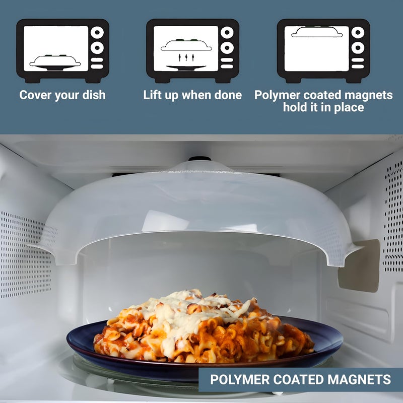 Magnetic Cover - Microwave splatter guard with steam vents, dishwasher safe food protector keeps oven clean, reusable lid for bowls and plates, prevents messes effectively during heating or reheating - Image 3