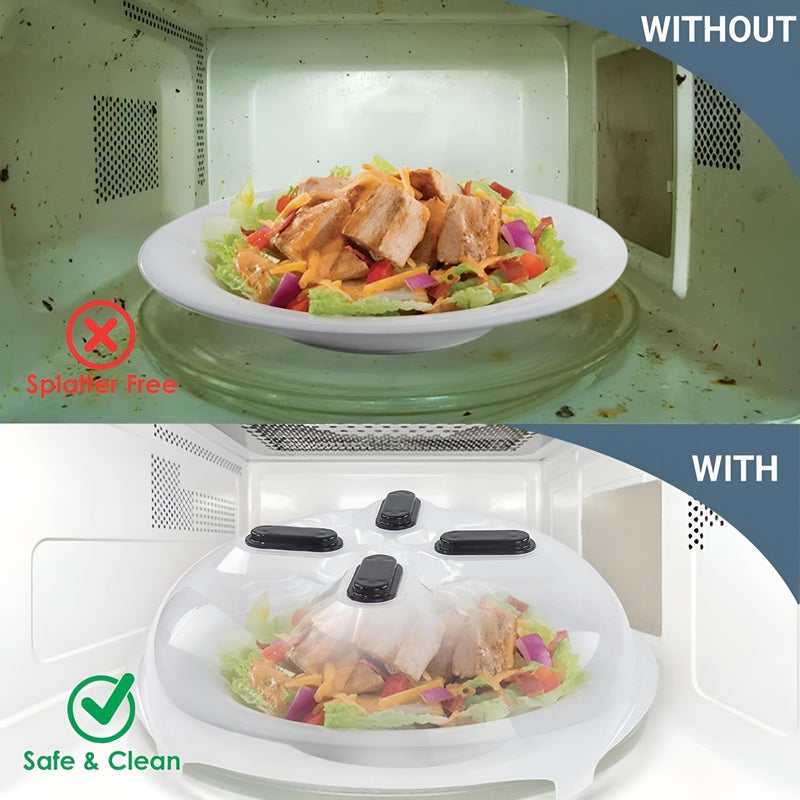 Magnetic Cover - Microwave splatter guard with steam vents, dishwasher safe food protector keeps oven clean, reusable lid for bowls and plates, prevents messes effectively during heating or reheating - Image 4