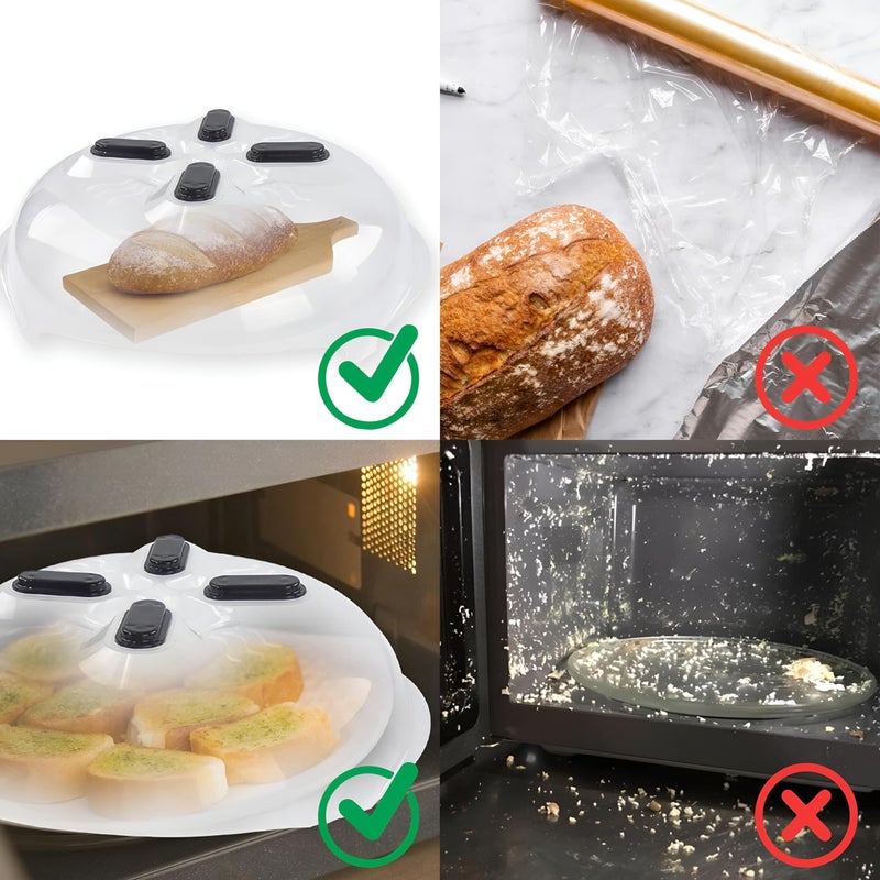 Magnetic Cover - Microwave splatter guard with steam vents, dishwasher safe food protector keeps oven clean, reusable lid for bowls and plates, prevents messes effectively during heating or reheating - Image 5
