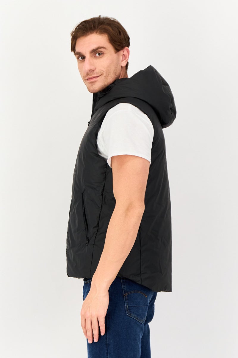 Celio سترة صدرية مبطنة للرجال، سوداء - Image 4