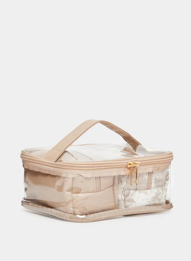 Styli Khaki Transparent Washbag