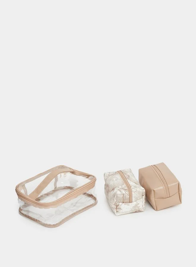 Styli  Khaki Transparent Washbag for Women | Best Price UAE