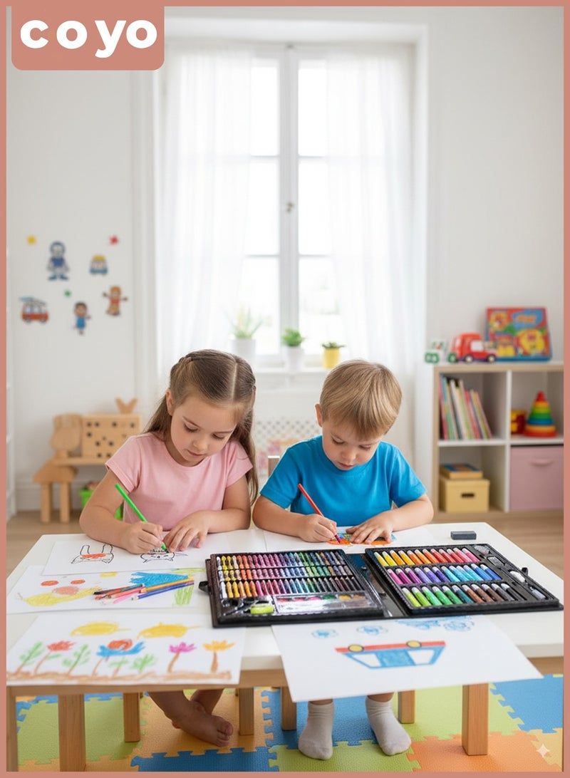 COYO 150Pcs Children Deluxe Art Drawing Crayon Color Set for Kids Case Art and Craft Supplies Drawing and Painting Set Great Gift - Image 2