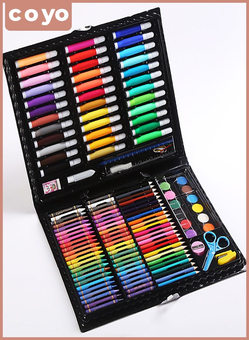 COYO 150Pcs Children Deluxe Art Drawing Crayon Color Set for Kids Case Art and Craft Supplies Drawing and Painting Set Great Gift - Image 1