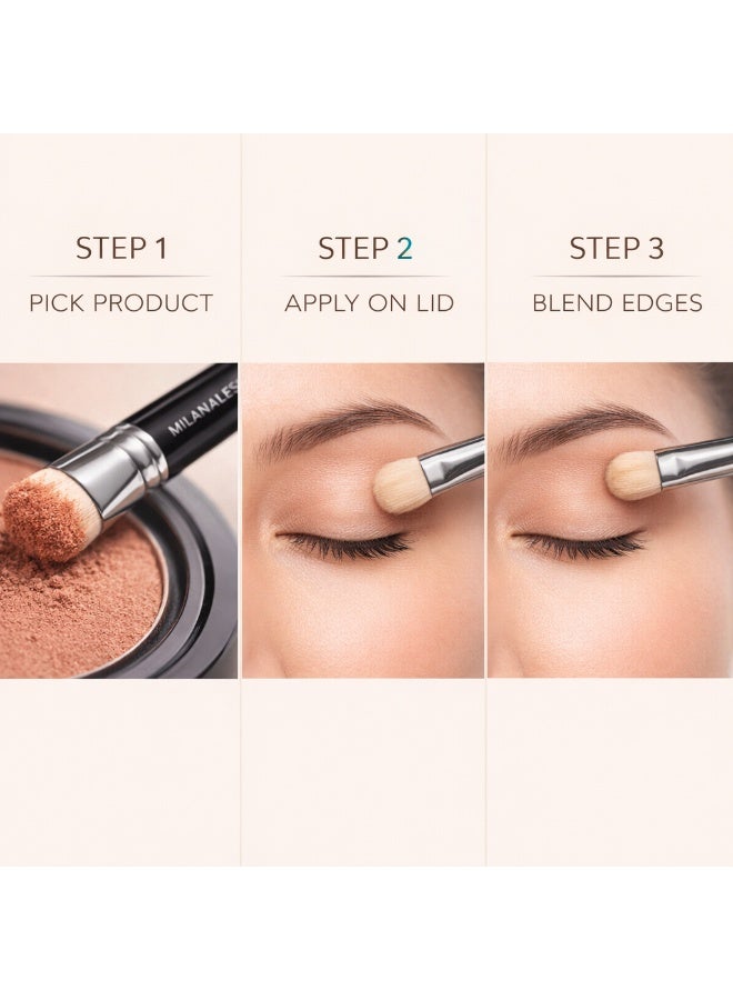 Base Eyeshadow Brush for Lid Application – Flat Shader Makeup Brush for Even Color, Smooth Base & Buildable Coverage – Professional Eye Makeup Brush for Cream & Powder - Image 5