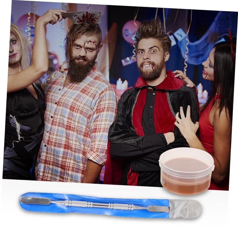 Special Effects Wax Set 4Pcs Fake Wound Scar Makeup Kit With Sponge For Halloween Face Painting - Image 5