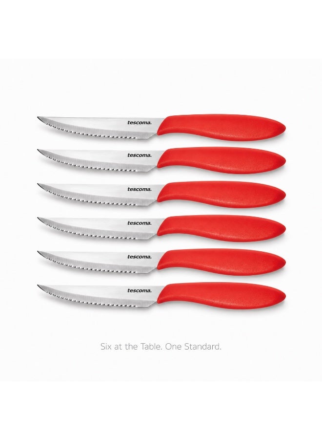 Tescoma Steak Knife 12 Cm 6 Piece Red Presto - Image 2