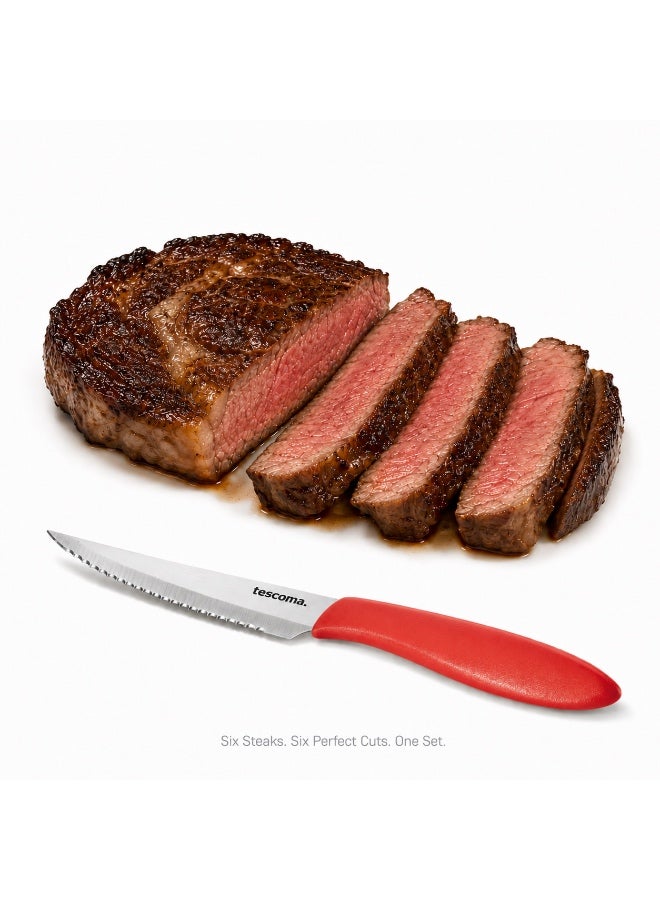 Tescoma Steak Knife 12 Cm 6 Piece Red Presto - Image 3