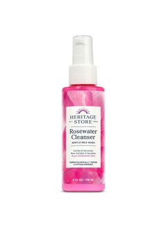 Heritage Store HERITAGE STORE Rosewater Facial Cleanser, pH Balanced Milk Wash Purifies and Nourishes w/ Squalane and Rose Complex, Dry to Combination Skin, Hypoallergenic, Vegan, Cruelty Free, 60-Day Guarantee, 4oz  - Image 1