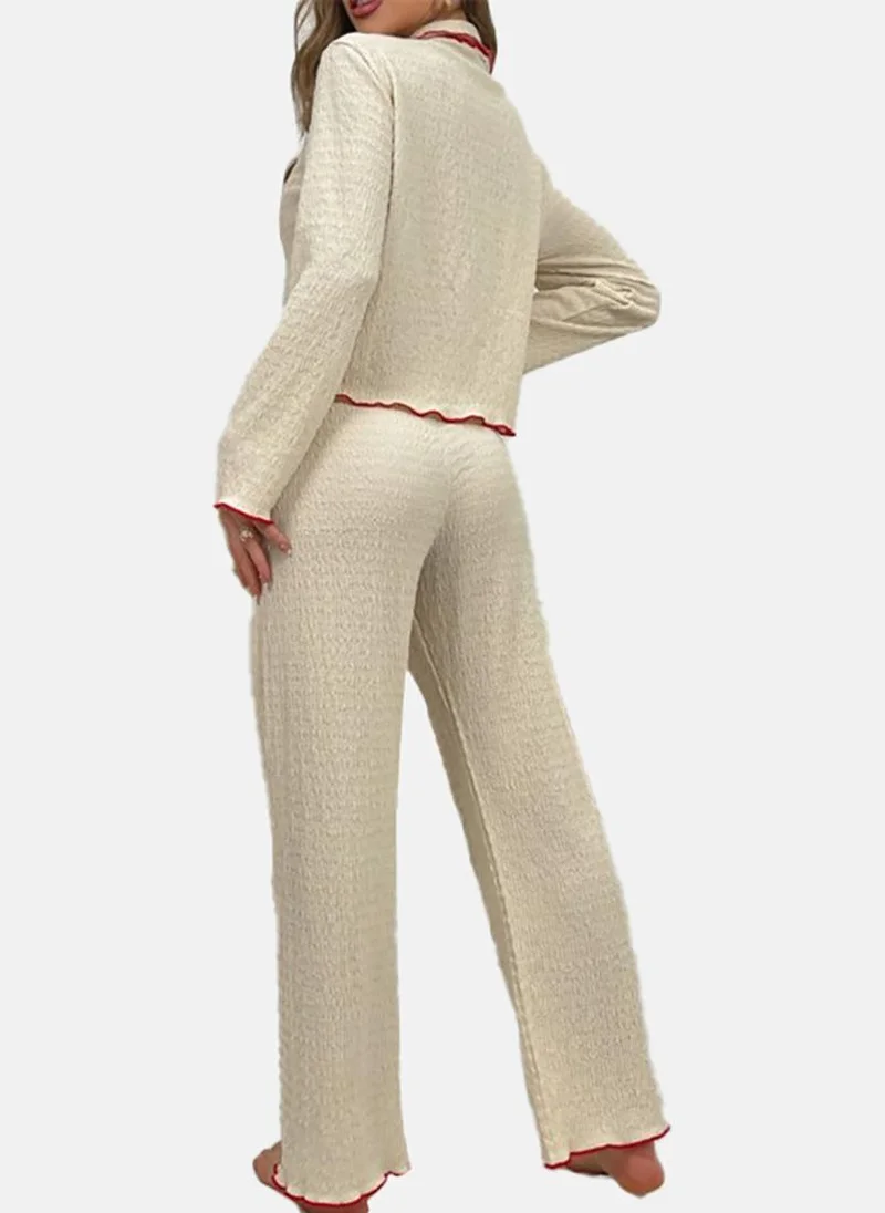 YUNIQEE Cream Solid Pyjamas & Shirt