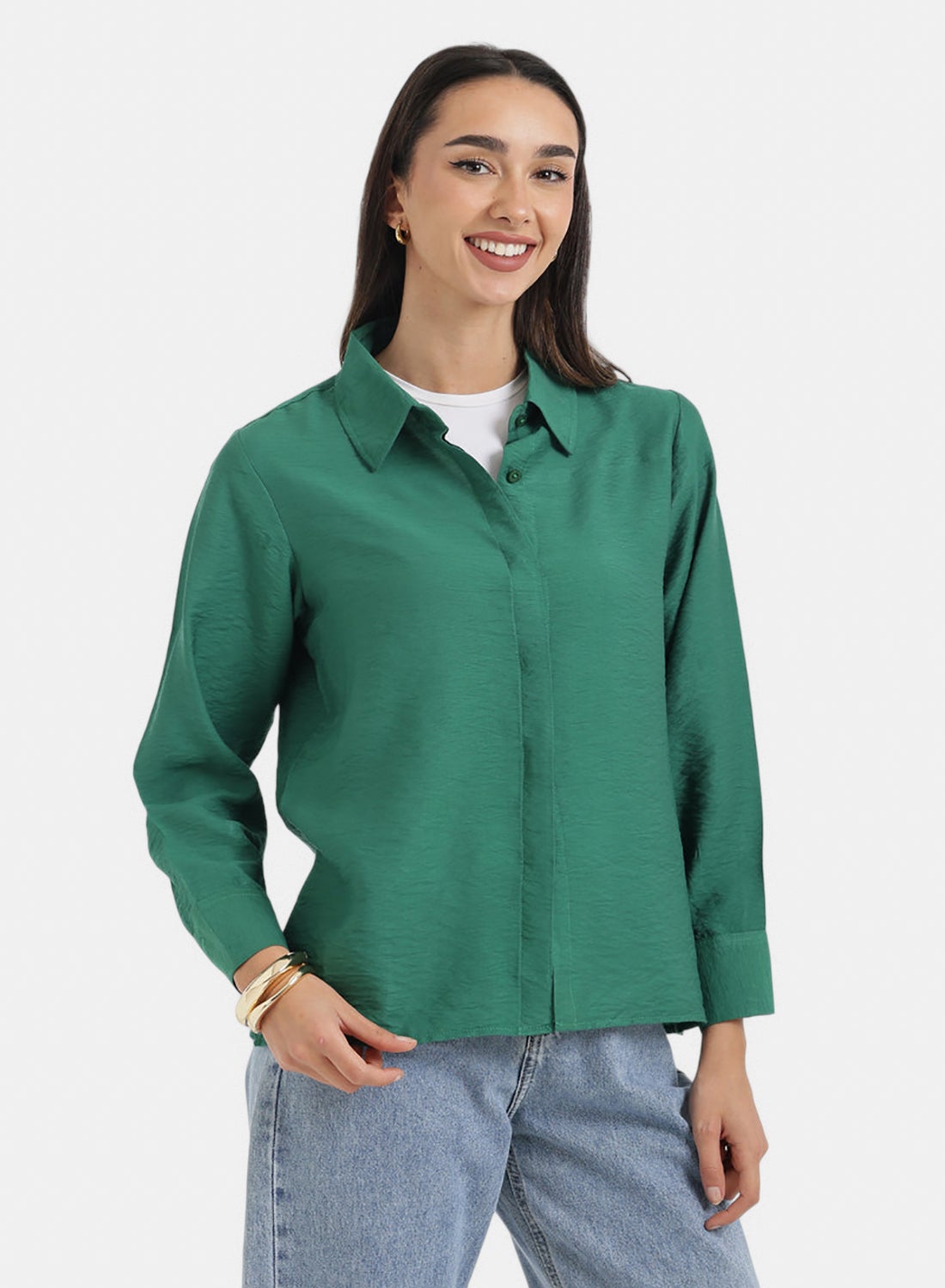 Hidden Placket Lounge Shirt