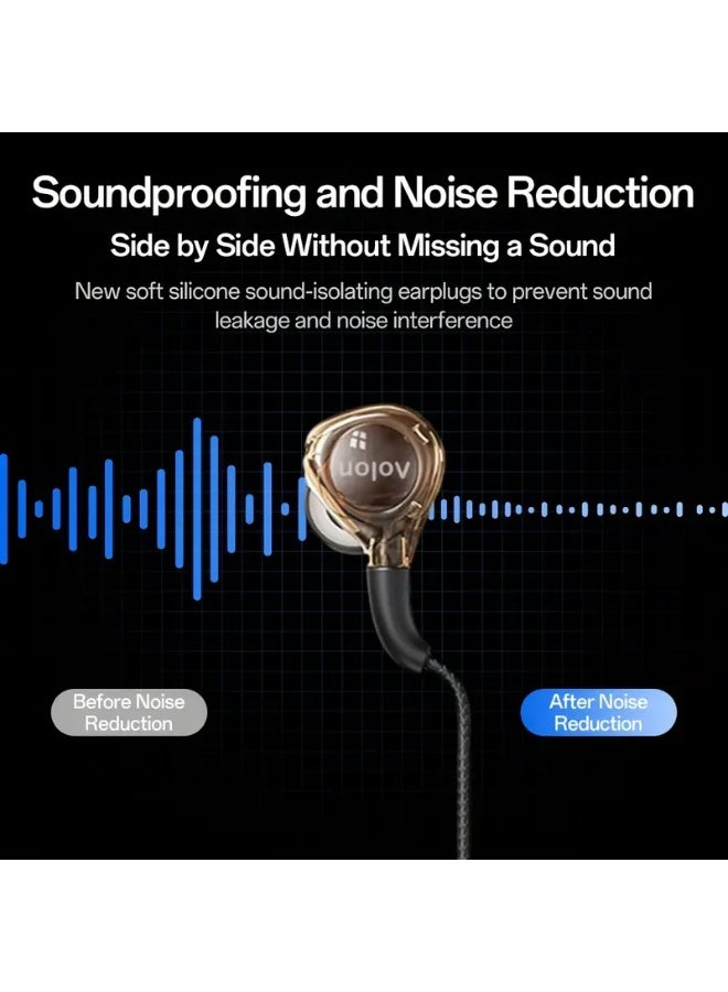 AOLON Wired Type-C In-Ear Wired Earphones with Mic - 7, 1 Surround Sound Wired Earbuds - Noise Isolating In-Ear Headphones - Image 5