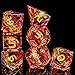 OUKELANWO Magic Lord Rings DND Dice Set with Box 7Pcs Resin LOTR DD Dice Set for Role Playing Game Red Gold Dungeons Dragons D and D Sharp Edge Dice D20 D12 D10 D8 D6 D4 - Image 4