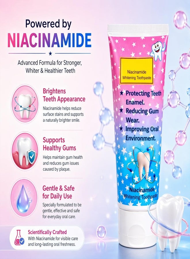 Aasakt Niacinamide Whitening Toothpaste, Protects Enamel, Reduces Gum Wear, Improves Oral Environment, Pack of 2 - Image 3