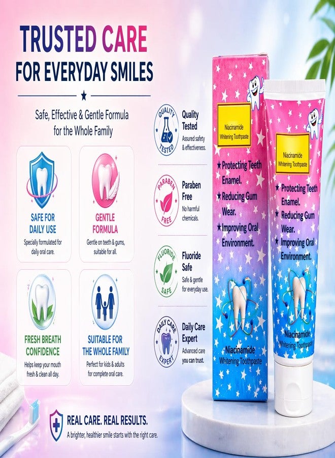 Aasakt Niacinamide Whitening Toothpaste, Protects Enamel, Reduces Gum Wear, Improves Oral Environment, Pack of 2 - Image 5
