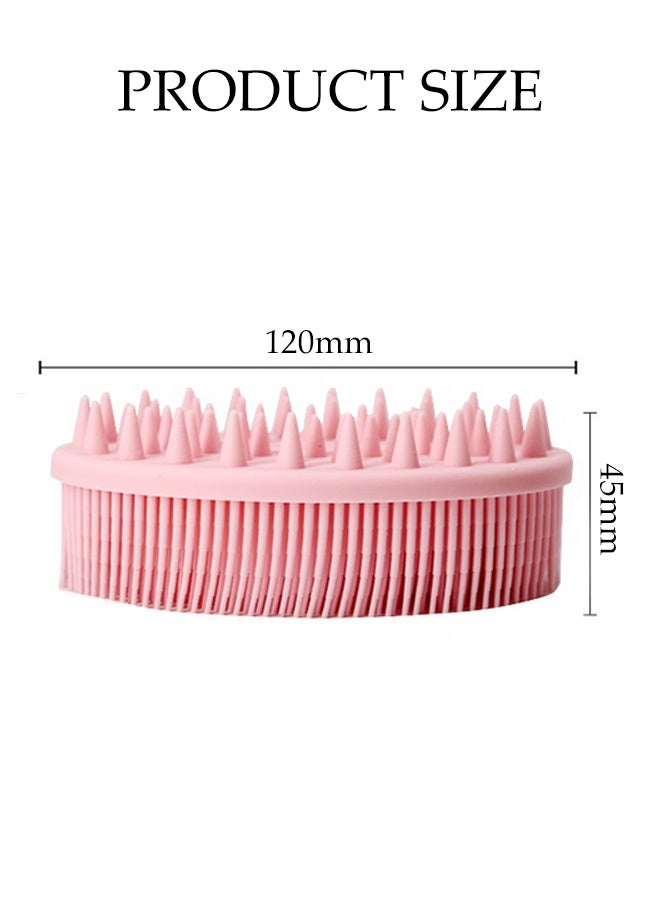 DUNISO 2 in 1 Silicone Brush，Bath and Shampoo Body Brush，Silicone Exfoliating Body Brush for Use in Shower，Easy to Clean，for Cleaning and Exfoliating the Body and Head Massage，Pink - Image 3