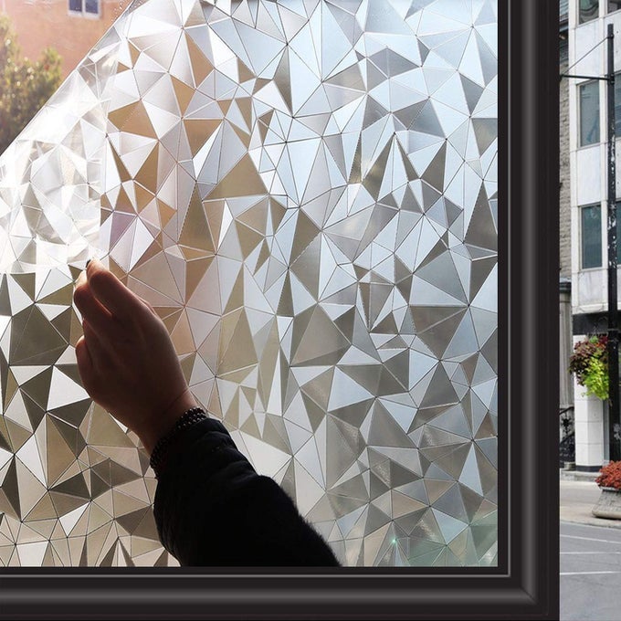 NONADHESIVE WINDOW FILM PRIVACY STAINED GLASS WINDOW FILM STATIC CLING FROSTED PRIVACY FILM DECORATIVE WINDOW PRIVACY FILM FOR HOME OFFICE BEDROOM KITCHEN DOORS 445 X 200 CM