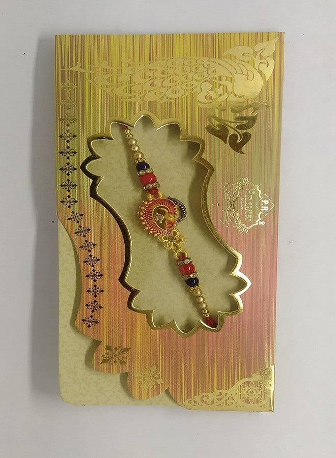 unique peacock design rakhi with roli chawal - Image 4