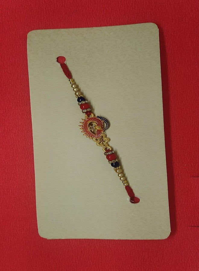 unique peacock design rakhi with roli chawal - Image 2