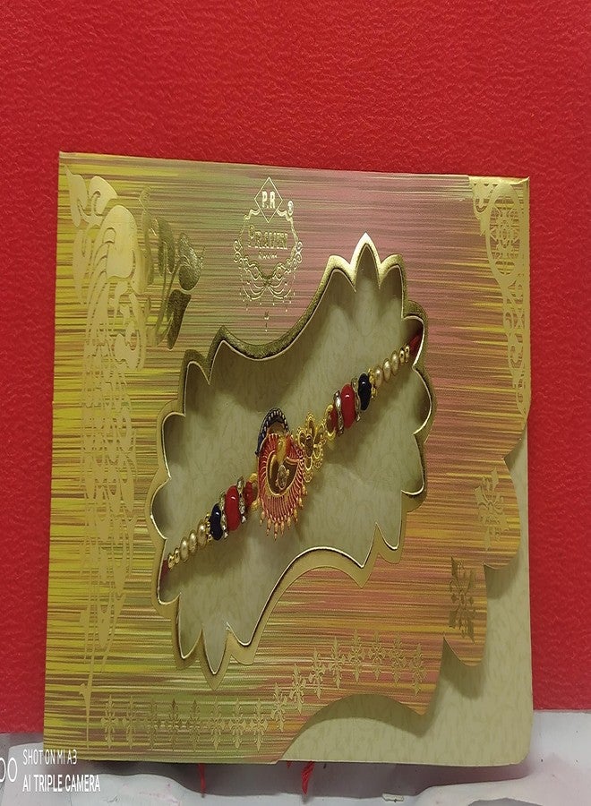 unique peacock design rakhi with roli chawal - Image 3