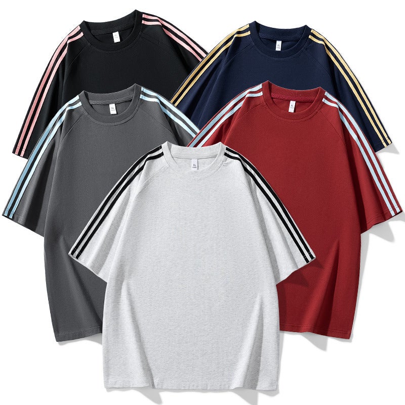 2025 Short-Sleeved T-Shirt Men'S Hong Kong-Style Trendy Loose Clothing Student Top Round Neck Seven-Sleeved T-Shirt For Men - Image 2