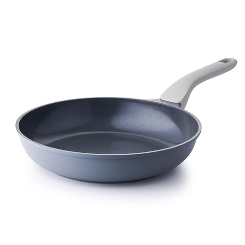 PRICUSIS Nonstick Ceramic Frying Pan, 8/10/12 Inch Non Toxic Skillet, Egg & Omelet & Chef's Pan, Induction Compatible & Oven Safe, Dishwasher Safe,PTFE PFAS & PFOA Free (10 Inch, Gray) - Image 1