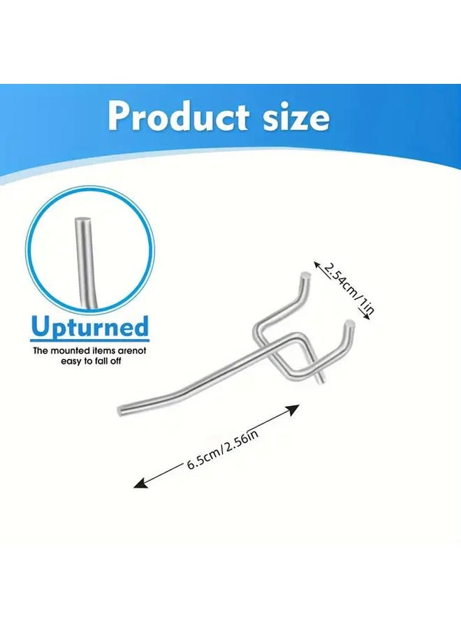 20pcs Silvery Gray Pegboard Hooks For Tool Organization Garage Kitchen Storage - Image 3