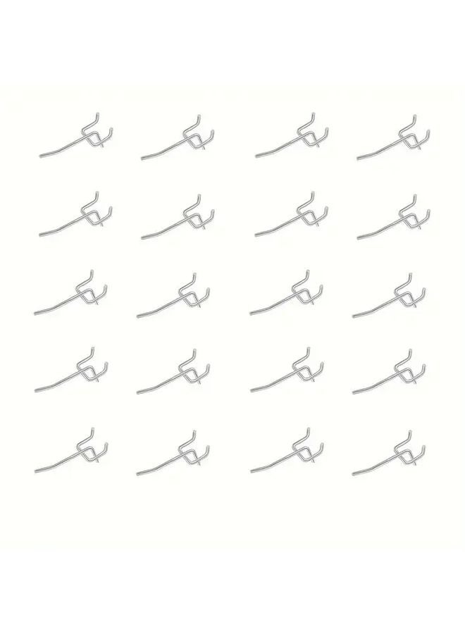 20pcs Silvery Gray Pegboard Hooks For Tool Organization Garage Kitchen Storage - Image 1