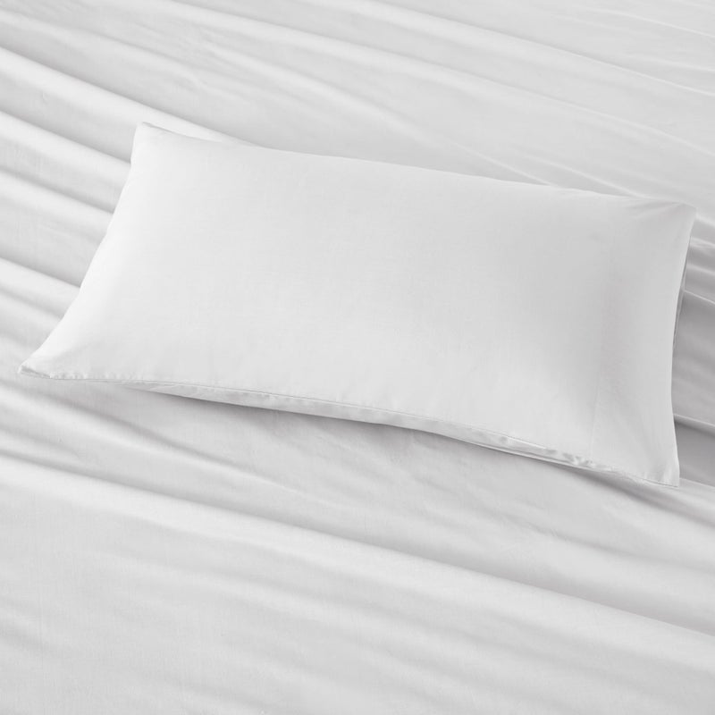 Comfort Spaces 100% Cotton Sheet Set Breathable, Lightweight, Soft with 12" Elastic Pocket Fits up to 14" Mattress, All Season Cozy Bedding, Matching Pillow Case, Twin White 3 Piece - Image 4