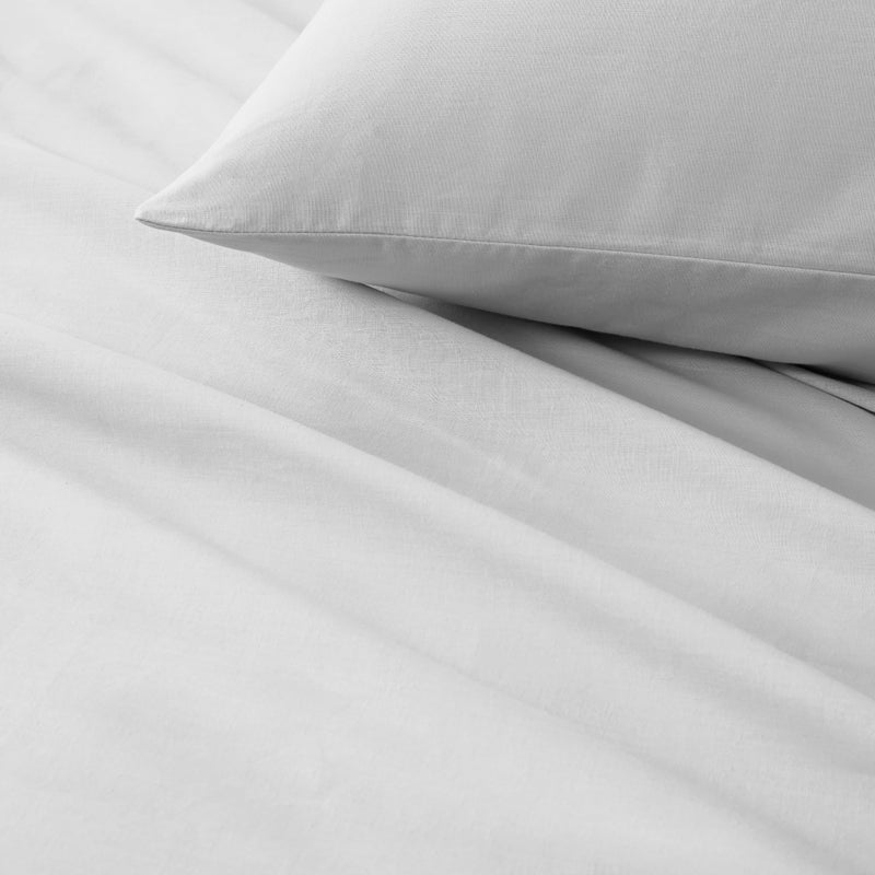 Comfort Spaces 100% Cotton Sheet Set Breathable, Lightweight, Soft with 12" Elastic Pocket Fits up to 14" Mattress, All Season Cozy Bedding, Matching Pillow Case, Twin White 3 Piece - Image 3