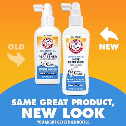 Arm & Hammer Shoe Refresher Spray, Odor Eliminator for Sneakers, 24 Odor & Wetness Control, Aerosol-Free Shoe Deodorizer Spray, Ocean Blast Scent, 3.4 oz - Image 2