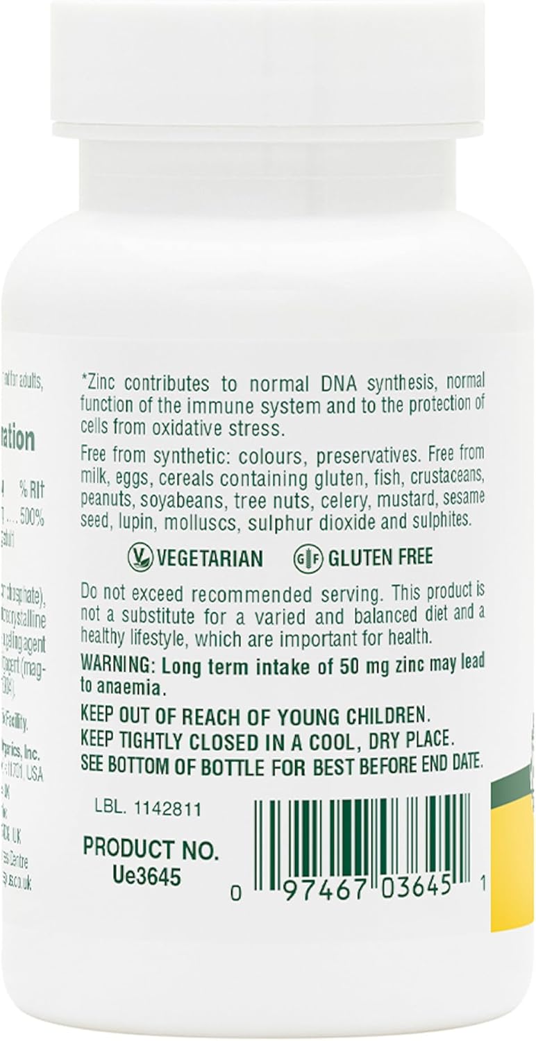 Natures Plus NaturesPlus Zinc Tablets 50mg Highly Bioavailable Zinc Bisglycinate Immune Support Skin Hair Nails Fertility and Focus Gluten Free 90 Vegetarian Tablets - Image 5