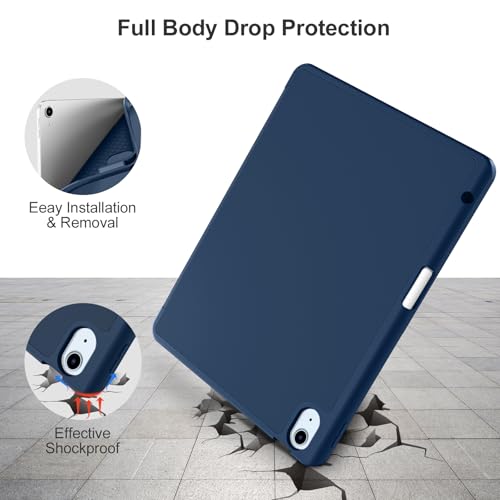 Akkerds Compatible with iPad Air 11 Inch Case 7th/6th Generation (M3/M2) 2025/2024, for iPad Air 5th/4th Generation Case 10.9 Inch 2022/2020 with Pencil Holder[Auto Sleep/Wake], Navyblue - Image 4