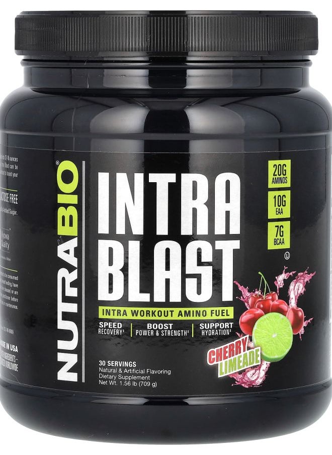 NutraBio Intra Blast Intra Workout Amino Fuel Cherry Limeade 1.56 lb (709 g) 