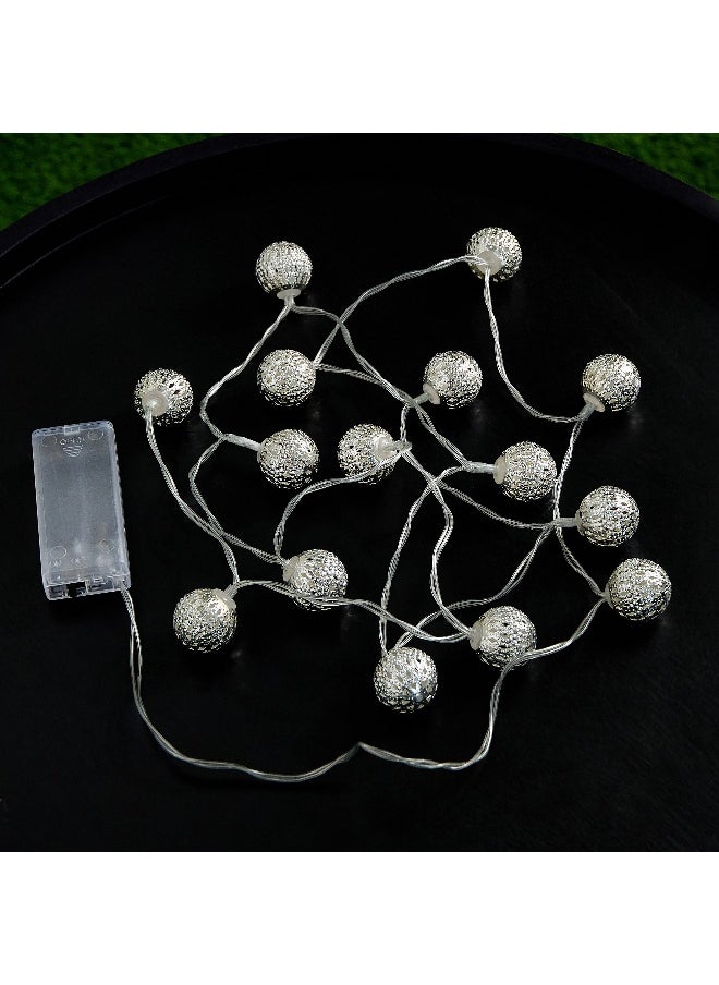 Home Box Dux Metal Ball String Light with 15 Warm LED  - Image 1