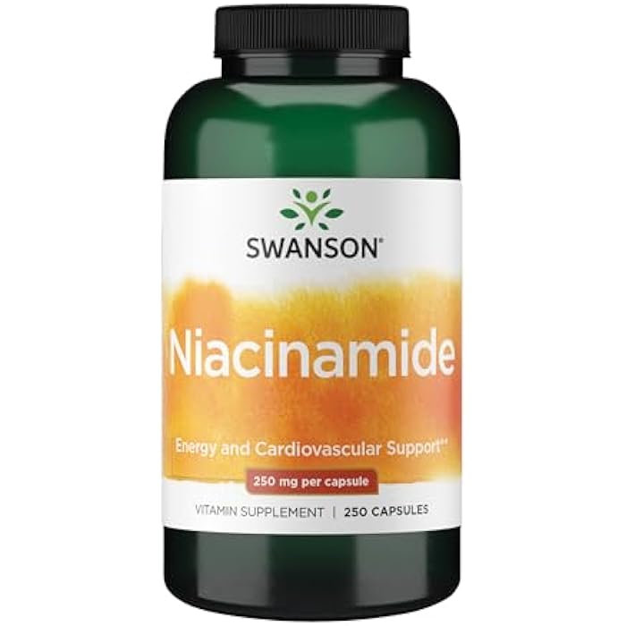 Swanson Niacinamide - Vitamin B3 Supplement Promoting Heart Health & Energy Support - May Support Healthy Joint Function - (250 Capsules, 250mg Each) - Image 1