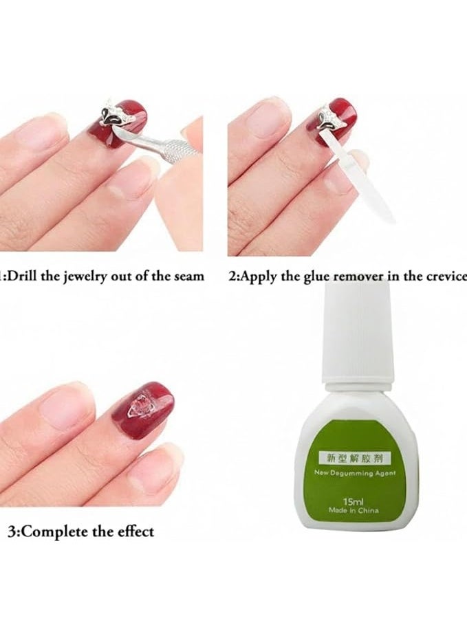 مزيل غراء الأظافر الاصطناعية، 15 مل، مزيل غراء الأظافر الاحترافي للأظافر الاصطناعية والأكريليك، مزيل غراء الأظافر الاصطناعية بدون أسيتون - Image 2
