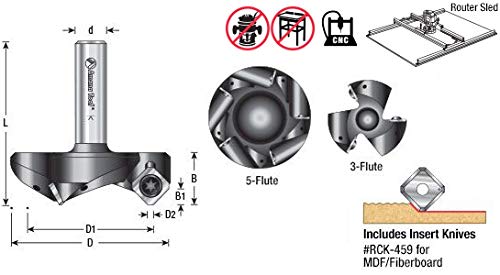 Amana Tool - 3Fl 2-3/4" D Spoilboard 1/2" Shk (RC-2263), Industrial Grade - Image 2