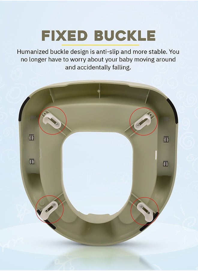 BAYBEE - Milano Western Baby Potty Training Seat With Handle, Cushion Seat 1 To 5 Years Green - Image 1