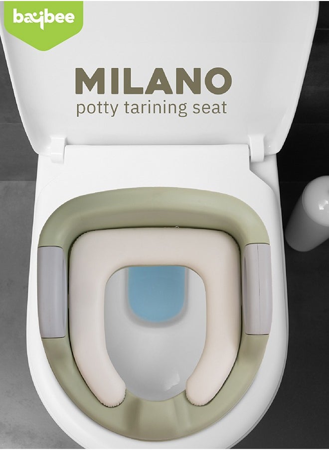 BAYBEE - Milano Western Baby Potty Training Seat With Handle, Cushion Seat 1 To 5 Years Green - Image 1