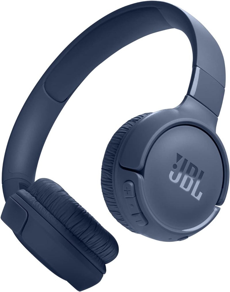 JBL Tune 520BT Wireless On-Ear Headphones, Pure Bass Sound, 57H Battery with Speed Charge, Hands-Free Call + Voice Aware, Multi-Point Connection, Lightweight and Foldable - Blue, JBLT520BTBLUEU - Image 1