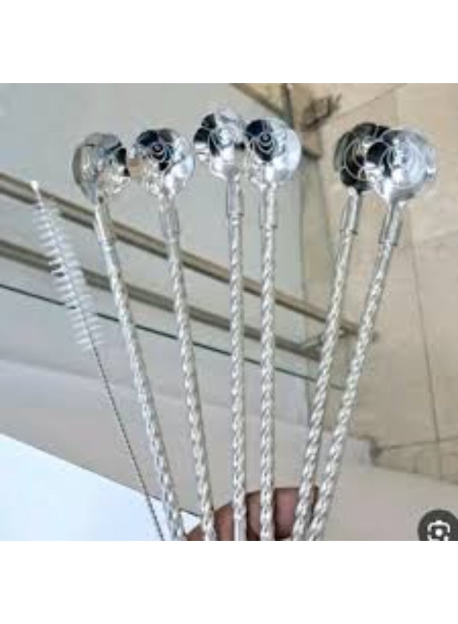 6-Piece Stainless Steel Drinking Straws Set with Stir Spoon & Cleaning Brush – Reusable Metal Straws Kit - Image 3