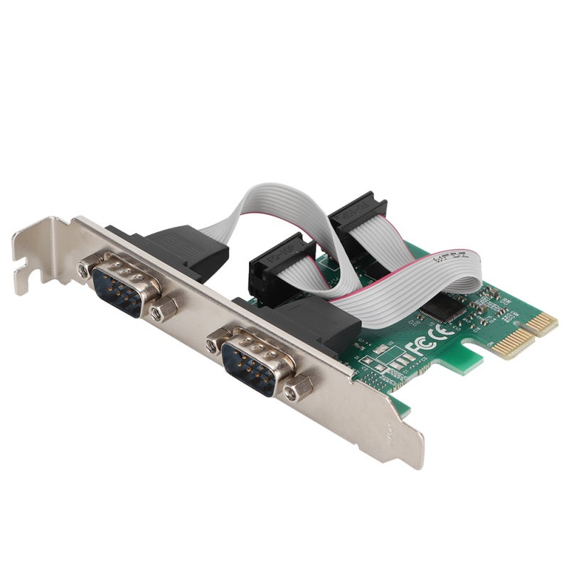 PCI-E to RS232 Adapter Card: 2 DB9 Serial Ports, 256-Byte FIFO Buffer, 115200bps Max Speed - PCI Express Serial Card Compliant With PCI Express Base Edition 1.0a / VI Specifications for Industrial Aut - Image 2
