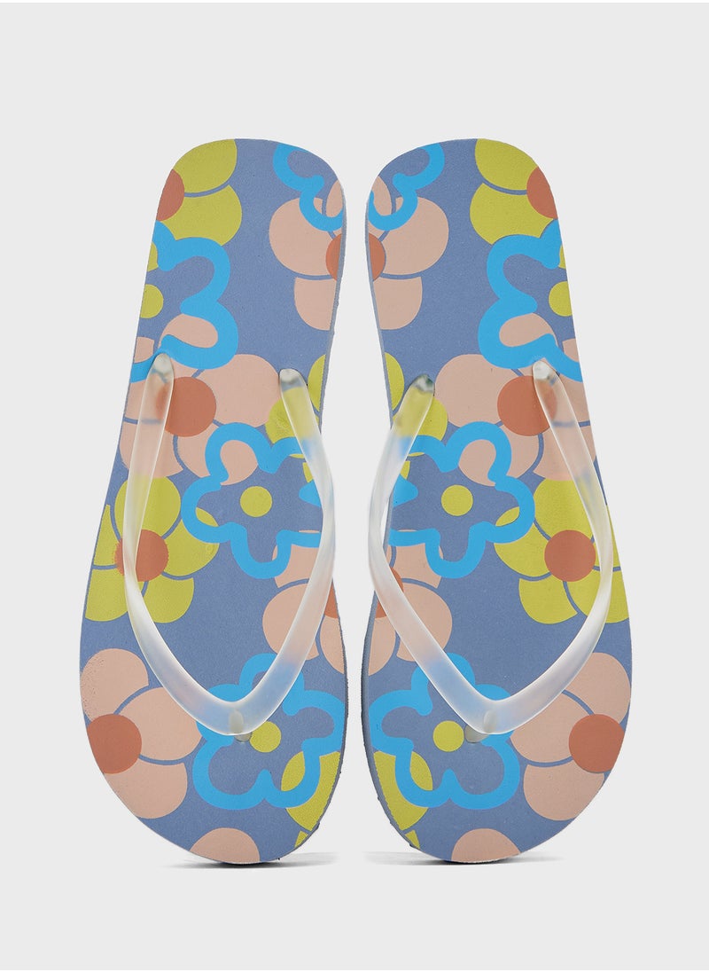 Ginger - Floral Print Flipflop - Image 1