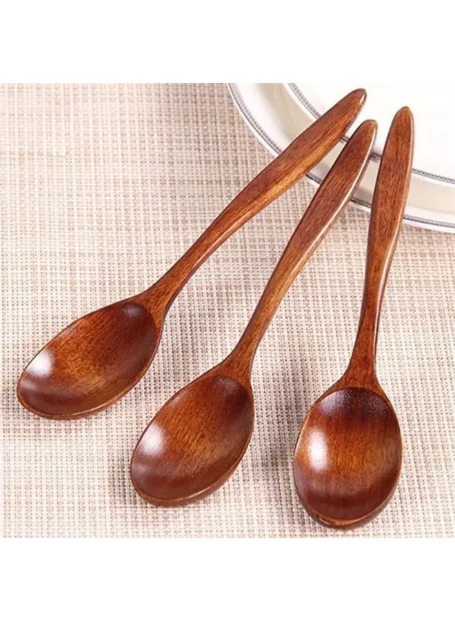 2pcs Handcrafted Bamboo Wooden Spoons Set Durable Cooking and Serving Utensils - Image 1