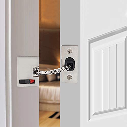 TOGU Thicken Security Concealed Door Chain Guard Heavy Duty Latch Lock for Home,Apartment,Hotel,Prevent Unauthorized Entry,Satin Nickel - Image 4