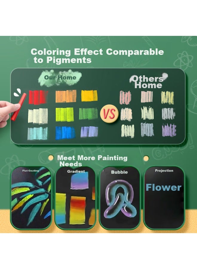 Colorful 24-color Dustless Chalk For Blackboard Bulletin Board, Teacher-specific Chalk, Multi-color Vibrant Blackboard Bulletin Board, Bright-colored Drawing Chalk, Children's Teaching Chalk, 48 Pieces/box - Image 2