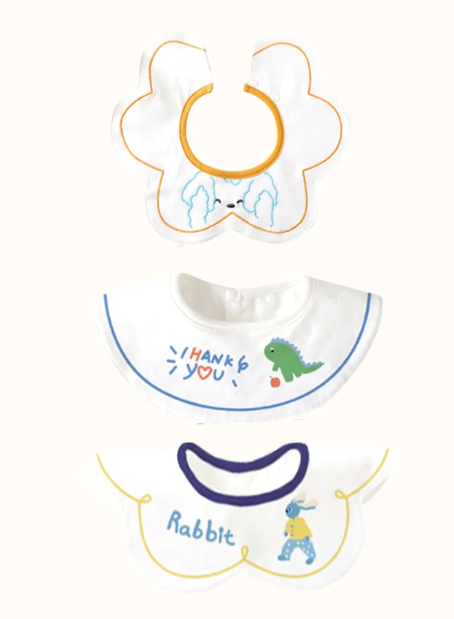 LITTLE SURPRISE BOX Little Surprise Box, 3PCS Set , Dino print premium adjustable button closure & wide shoulder size bibs